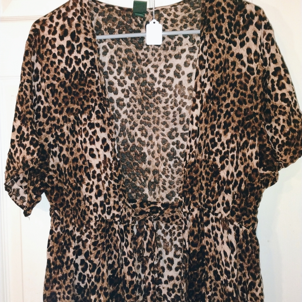 Wild Fable Leopard Print Kimono MED/LG PTP 22"